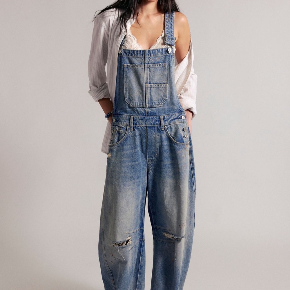Free People Barrel Overalls